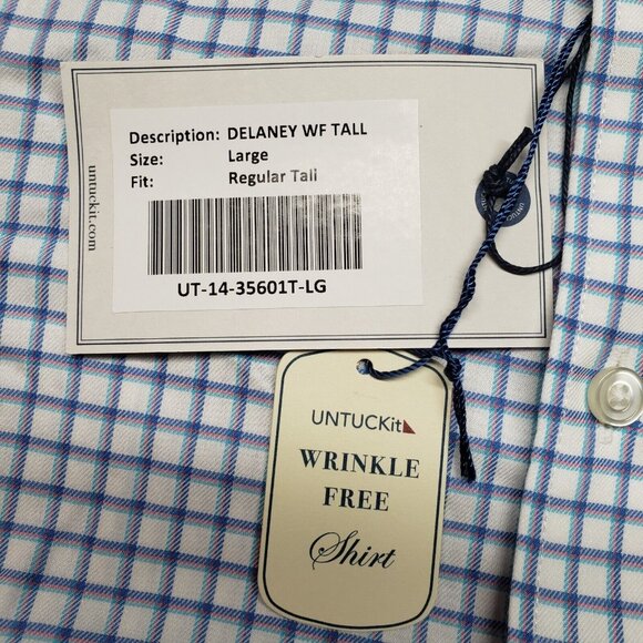 UNTUCKit Delaney WF Shirt Mens LT Tall Regular Multicolor Check Button Up New - Picture 6 of 10
